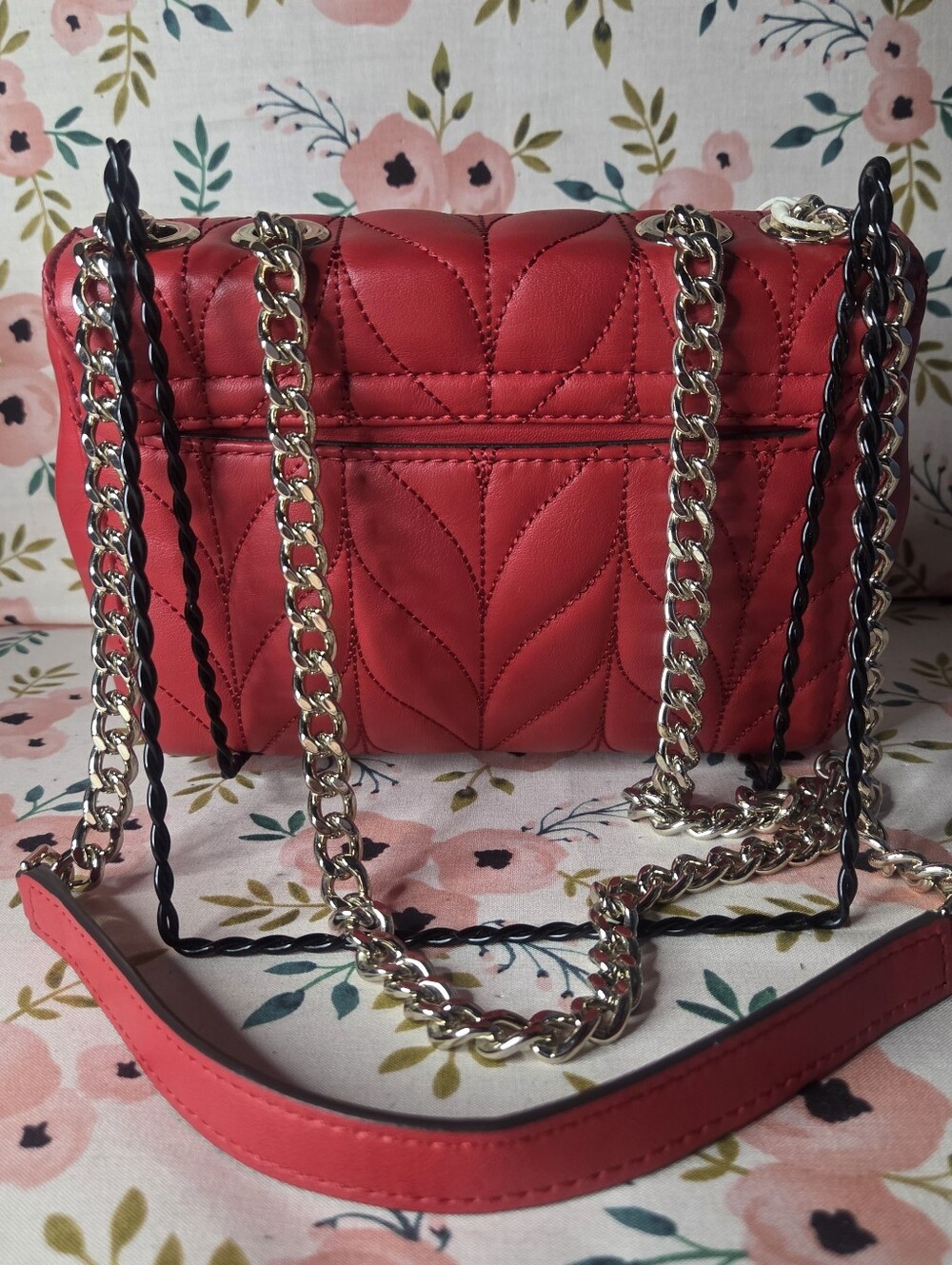 kate spade Quilted Red Chain Shoulder Bag - Picture 6 of 9